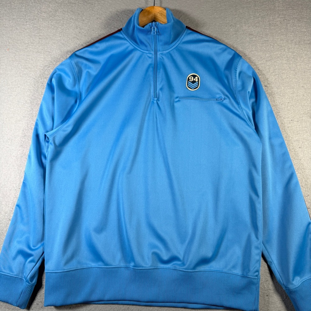 Vintage Old Navy Mens Blue Track Jacket Quarter Zip Athletic Pullover‎ Size L